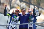 Valentino Rossi, Kouichi Tsuji und Jorge Lorenzo (Yamaha) 