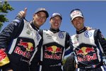 Andreas Mikkelsen, Jari-Matti Latvala und Sebastien Ogier 