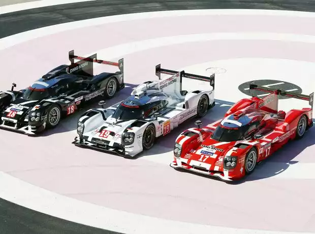 Die drei Porsche 919 Hybrid für die 24 Stunden von Le Mans 2015 Titel-Bild zur News: Die drei Porsche 919 Hybrid für die 24 Stunden von Le Mans 2015