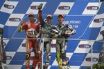 Andrea Iannone, Jorge Lorenzo und Valentino Rossi 