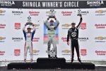 Siegerehrung: Sebastien Bourdais, Takuma Sato und Graham Rahal