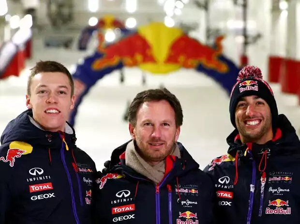 Titel-Bild zur News: Daniil Kwjat, Daniel Ricciardo, Christian Horner