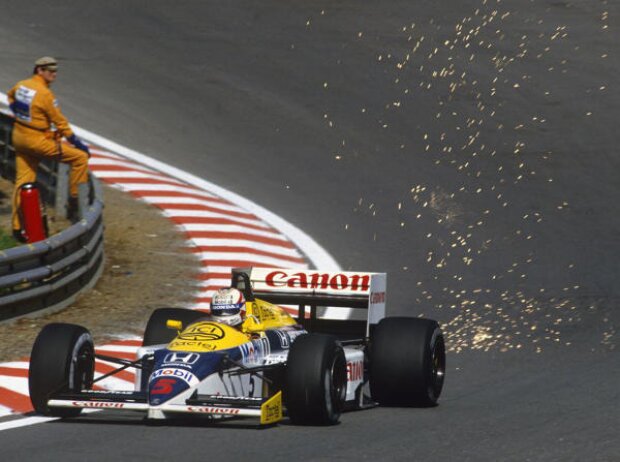 Nigel Mansell Williams Spa Belgien 1986 Funken