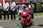 Casey Stoner bei einer Demo-Runde mit der Honda RC213V-S im Rahmen des Motorrad-Grand-Prix von Katalonien 2015