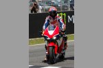 Casey Stoner bei einer Demo-Runde mit der Honda RC213V-S im Rahmen des Motorrad-Grand-Prix von Katalonien 2015