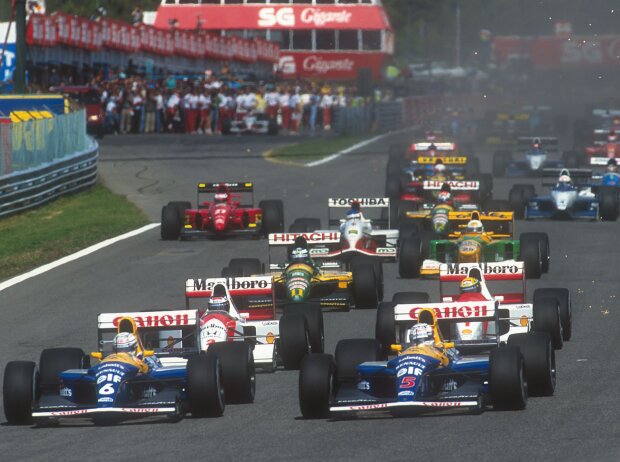 Riccardo Patrese, Nigel Mansell, Gerhard Berger, Mika Häkkinen, Jean Alesi