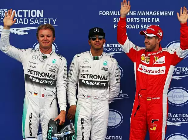 Titel-Bild zur News: Nico Rosberg, Lewis Hamilton, Sebastian Vettel
