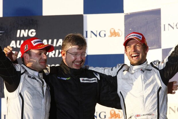 Rubens Barrichello Ross Brawn Jenson Button ~Rubens Barrichello, Ross Brawn und Jenson Button (McLaren) ~ Rubens Barrichello Ross Brawn Jenson Button ~Rubens Barrichello, Ross Brawn und Jenson Button (McLaren) ~