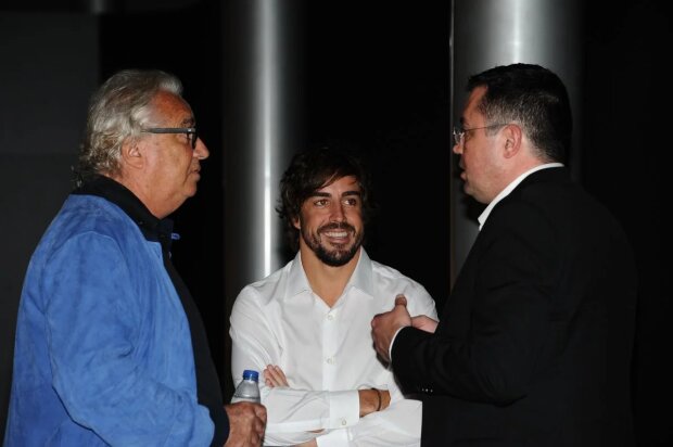 Flavio Briatore Fernando Alonso Eric Boullier ~Flavio Briatore, Fernando Alonso und Eric Boullier ~ Flavio Briatore Fernando Alonso Eric Boullier ~Flavio Briatore, Fernando Alonso und Eric Boullier ~