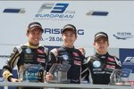 Alexander Albon, George Russell und Charles Leclerc 