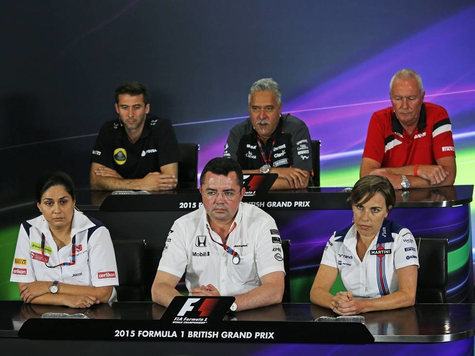 Vijay Mallya, John Booth, Monisha Kaltenborn, Eric Boullier, Claire Williams