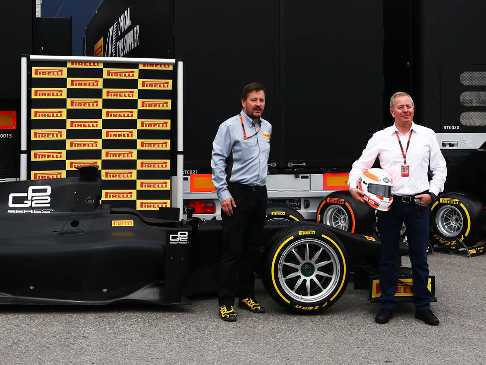 Paul Hembery, Martin Brundle und ein GP2-Bolide mit 18-Zoll-Rädern
