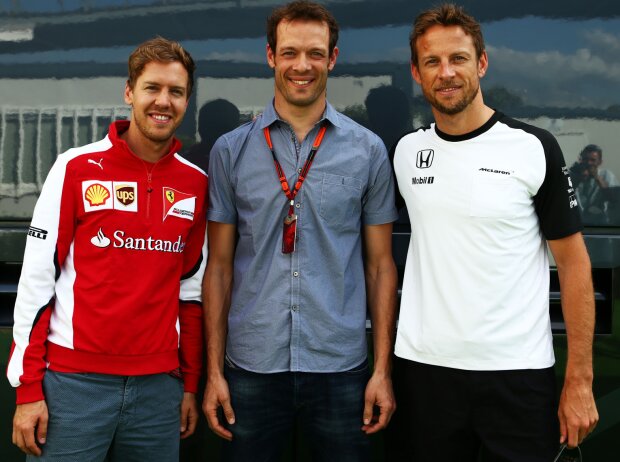 Titel-Bild zur News: Sebastian Vettel, Alexander Wurz, Jenson Button