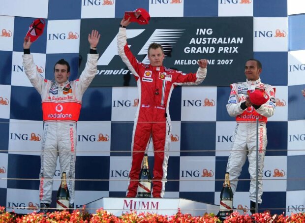  ~Kimi Räikkönen, Fernando Alonso und Lewis Hamilton in Melbourne 2007~ 