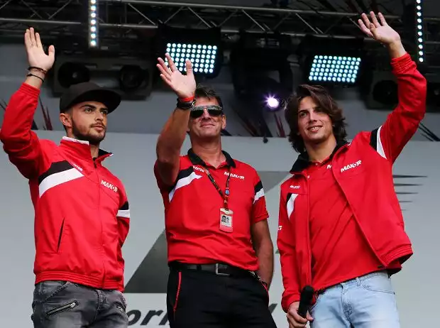 Will Stevens, Roberto Merhi, Graeme Lowdon Titel-Bild zur News: Will Stevens, Roberto Merhi, Graeme Lowdon