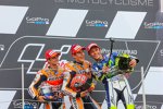 Daniel Pedrosa, Marc Marquez und Valentino Rossi 