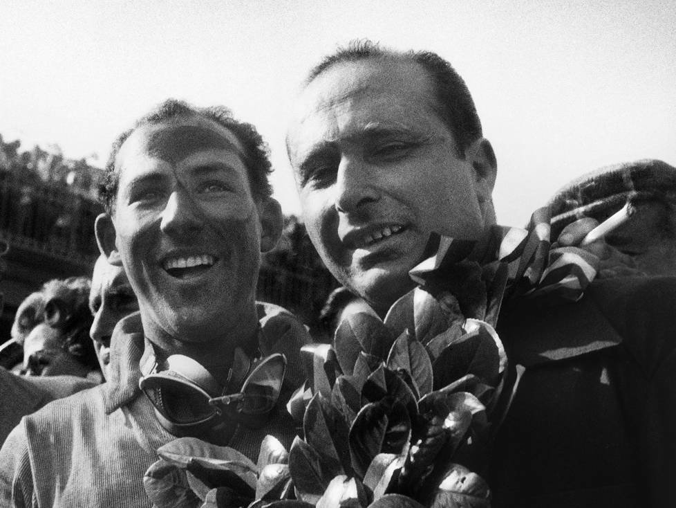 Stirling Moss, Juan Manuel Fangio, 1955