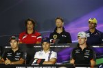 PK am Donnerstag am Hungaroring: Roberto Merhi, Romain Grosjean, Felipe Nasr, Sergio Perez, Felipe Massa und Nico Hülkenberg 