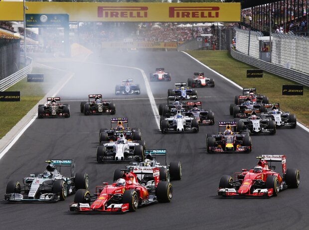 Titel-Bild zur News: Sebastian Vettel, Nico Rosberg, Kimi Räikkönen, Lewis Hamilton