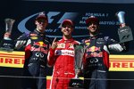 Sebastian Vettel (Ferrari), Daniil Kwjat (Red Bull) und Daniel Ricciardo (Red Bull) 