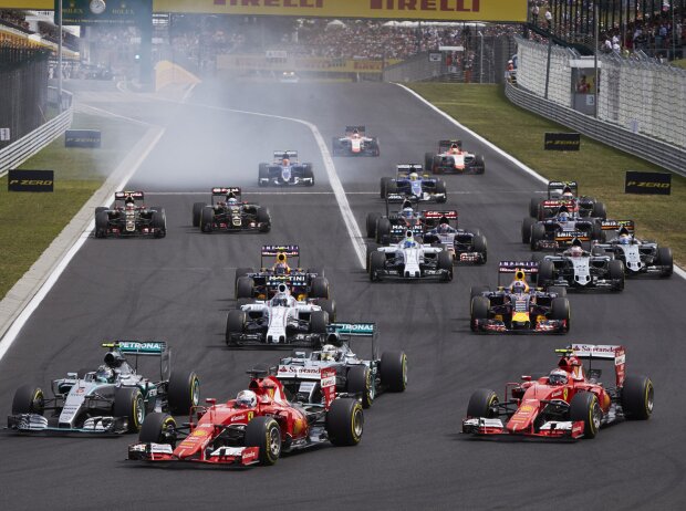 Titel-Bild zur News: Sebastian Vettel, Kimi Räikkönen, Nico Rosberg, Lewis Hamilton