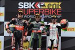 Chaz Davies, Jonathan Rea und Max Biaggi 