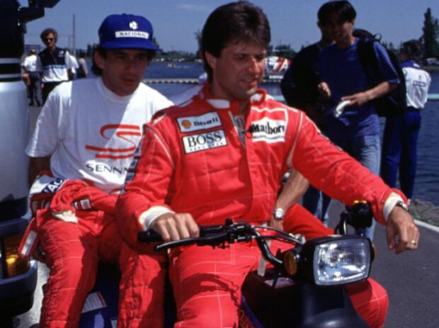 Titel-Bild zur News: Michael Andretti und Ayrton Senna beim Grand Prix von Kanada 1993 in Montreal