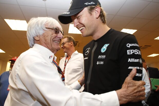 Bernie Ecclestone Nico Rosberg Mercedes Mercedes AMG Petronas Formula One Team F1 ~Bernie Ecclestone und Nico Rosberg (Mercedes) ~ 