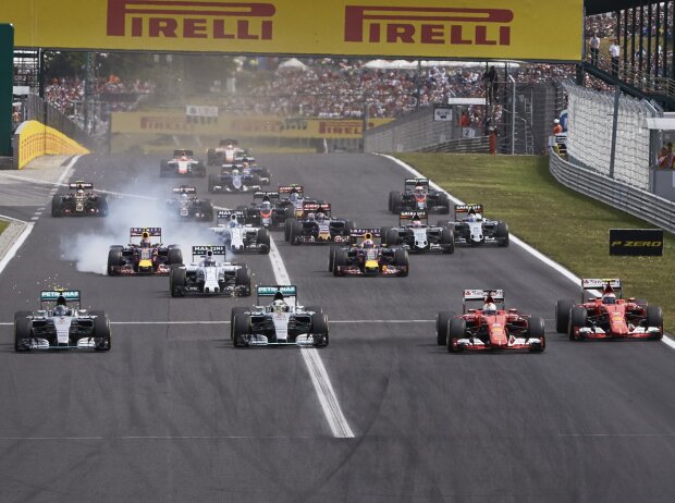 Titel-Bild zur News: Sebastian Vettel, Kimi Räikkönen, Nico Rosberg, Lewis Hamilton