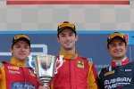 Alexander Rossi (Racing Engineering), Jordan King (Racing Engineering) und Mitch Evans (Russian Time) 