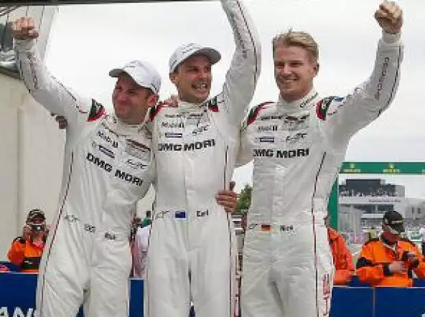 Earl Bamber, Nick Tandy, Nico Hülkenberg Titel-Bild zur News: Earl Bamber, Nick Tandy, Nico Hülkenberg
