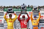 Das Sonoma-Podium: Scott Dixon, Ryan Hunter-Reay und Charlie Kimball