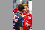 Christian Horner und Sebastian Vettel (Ferrari) 