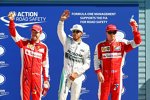 Sebastian Vettel (Ferrari), Lewis Hamilton (Mercedes) und Kimi Räikkönen (Ferrari) 