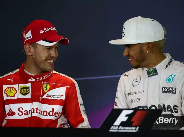 Titel-Bild zur News: Sebastian Vettel, Lewis Hamilton