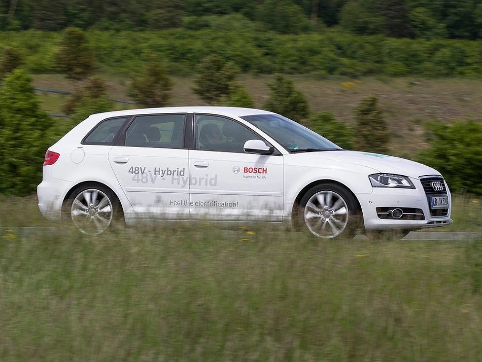 Bosch 48-Volt-Hybridsystem in einem Audi A3 Sportback