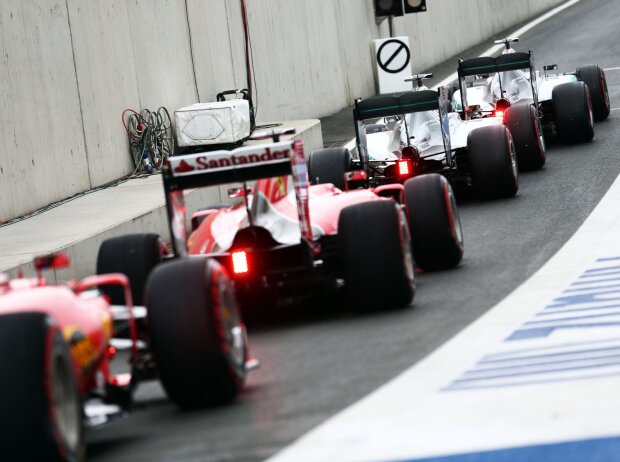 Titel-Bild zur News: Nico Rosberg, Lewis Hamilton, Sebastian Vettel, Kimi Räikkönen