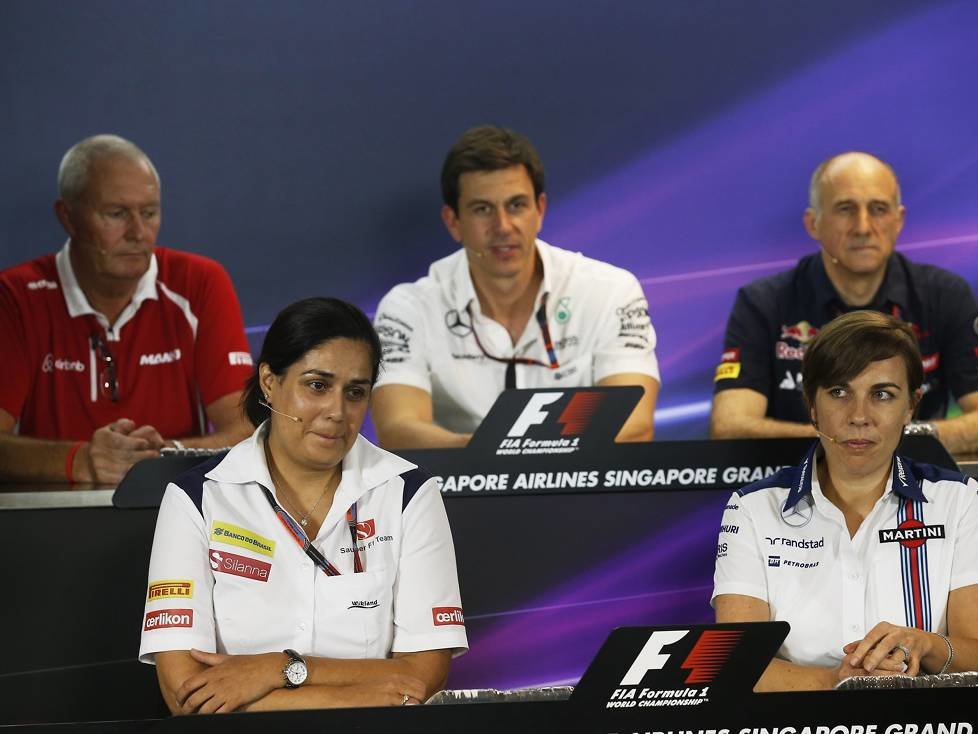 Monisha Kaltenborn, John Booth, Toto Wolff, Claire Williams, Franz Tost