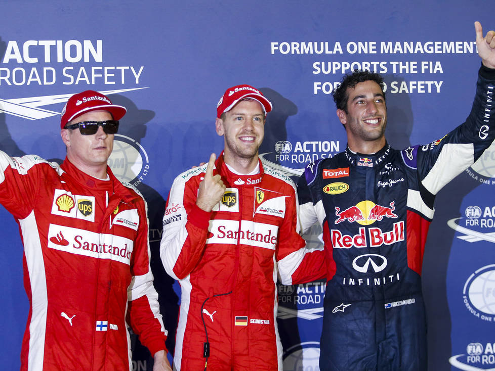 Kimi Räikkönen, Sebastian Vettel, Daniel Ricciardo