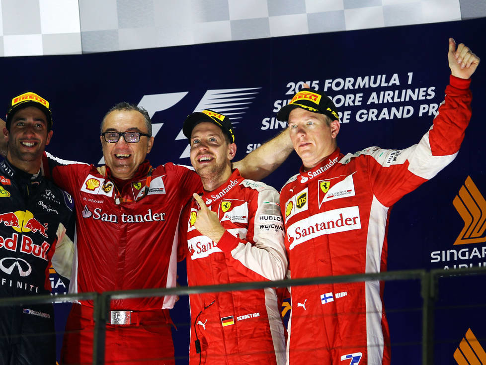 Daniel Ricciardo, Sebastian Vettel, Kimi Räikkönen