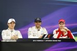 Lewis Hamilton (Mercedes), Nico Rosberg (Mercedes) und Sebastian Vettel (Ferrari) 