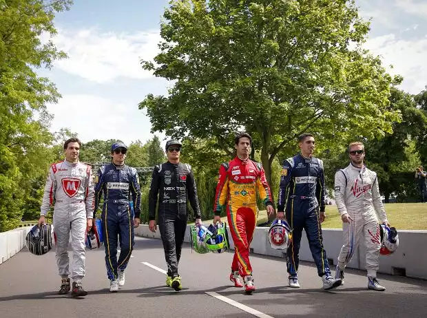 Jerome D'Ambrosio, Nelson Piquet Jun., Nicolas Prost, Lucas di Grassi, Sebastien Buemi, Sam Bird Titel-Bild zur News: Jerome D'Ambrosio, Nelson Piquet Jun., Nicolas Prost, Lucas di Grassi, Sebastien Buemi, Sam Bird