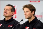 Teamchef Günther Steiner und Romain Grosjean