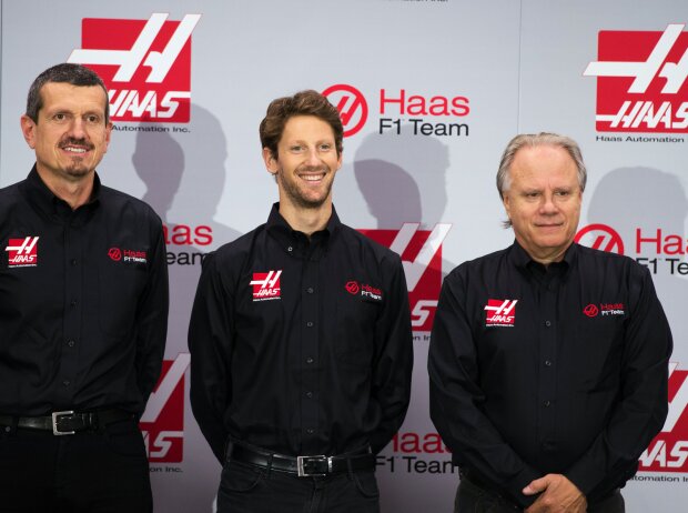 Günther Steiner, Romain Grosjean, Gene Haas Günther Steiner, Romain Grosjean, Gene Haas