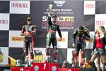 Chaz Davies (Ducati), Jonathan Rea und Tom Sykes (Kawasaki)
