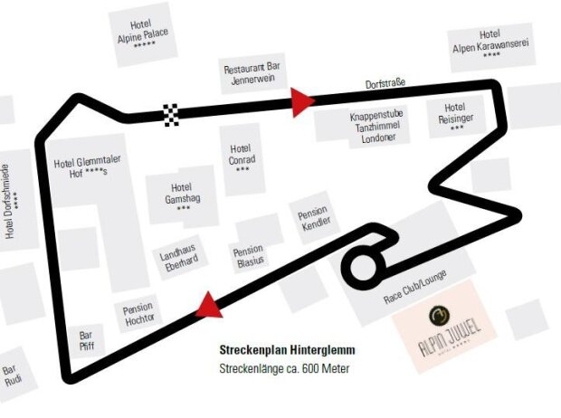 Das Streckenlayout der Alpin Juwel Cart Trophy Das Streckenlayout der Alpin Juwel Cart Trophy