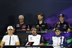 Carlos Sainz (Toro Rosso), Romain Grosjean (Lotus), Daniil Kwjat (Red Bull), Felipe Massa (Williams), Fernando Alonso (McLaren) und Nico Rosberg (Mercedes) 