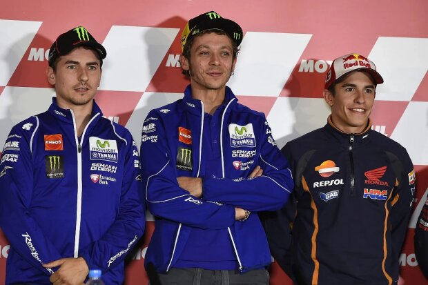  ~Jorge Lorenzo, Valentino Rossi und Marc Marquez ~             