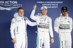 Nico Rosberg (Mercedes), Valtteri Bottas (Williams) und Lewis Hamilton (Mercedes) 