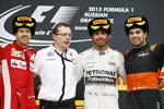 Lewis Hamilton (Mercedes), Sebastian Vettel (Ferrari) und Sergio Perez (Force India) 